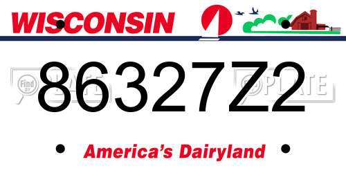 86327Z2 Wisconsin License Plate