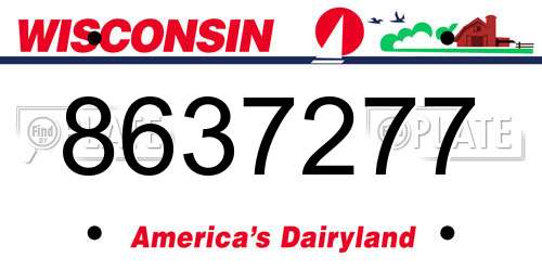 8637277 Wisconsin License Plate