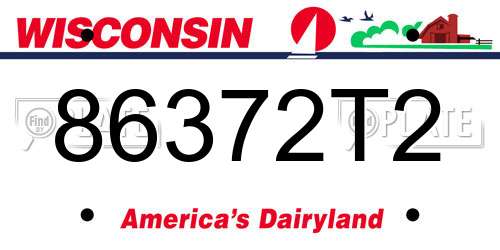 86372T2 Wisconsin License Plate