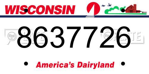 8637726 Wisconsin License Plate
