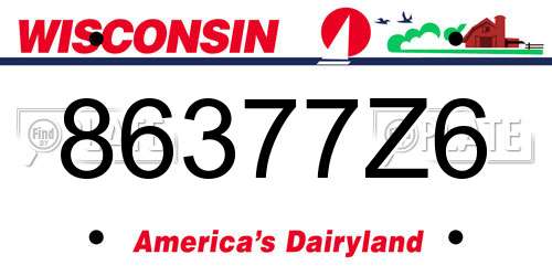 86377Z6 Wisconsin License Plate