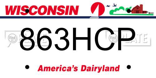863HCP Wisconsin License Plate