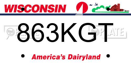 863KGT Wisconsin License Plate