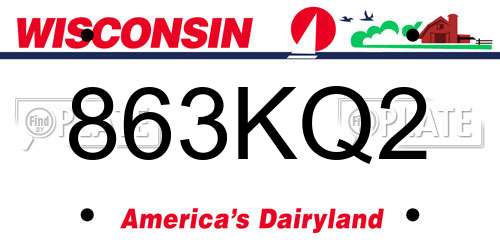 863KQ2 Wisconsin License Plate