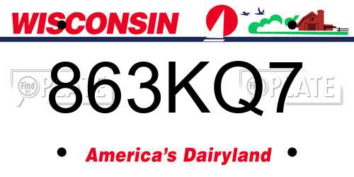 863KQ7 Wisconsin License Plate