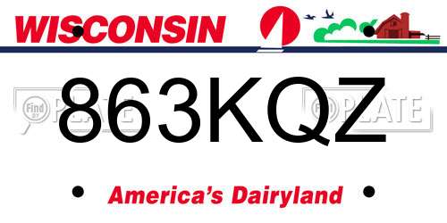 863KQZ Wisconsin License Plate
