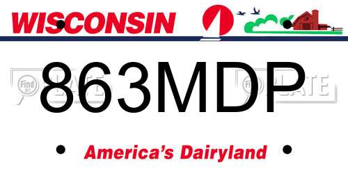 863MDP Wisconsin License Plate