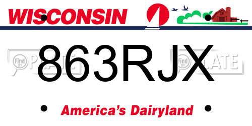 863RJX Wisconsin License Plate