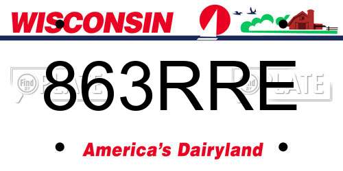 863RRE Wisconsin License Plate