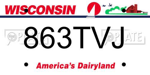 863TVJ Wisconsin License Plate