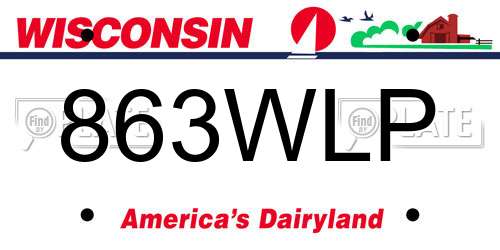 863WLP Wisconsin License Plate