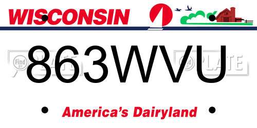 863WVU Wisconsin License Plate