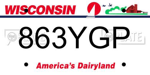 863YGP Wisconsin License Plate
