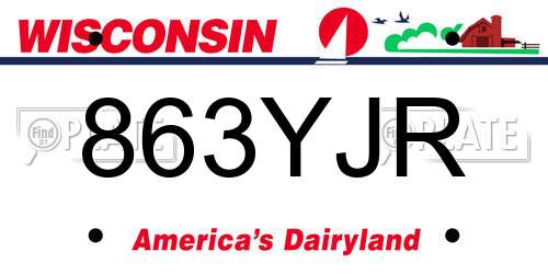 863YJR Wisconsin License Plate