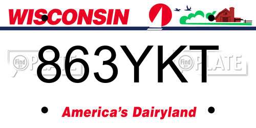 863YKT Wisconsin License Plate