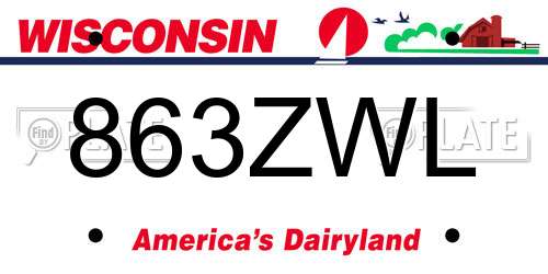 863ZWL Wisconsin License Plate