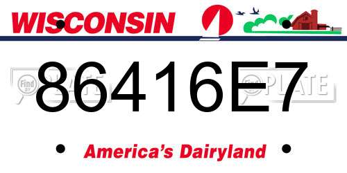 86416E7 Wisconsin License Plate