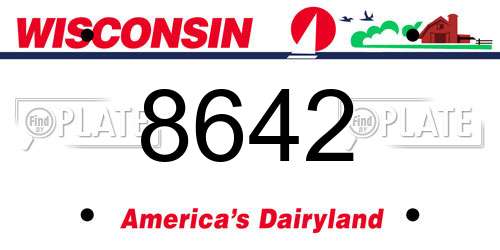 8642 Wisconsin License Plate
