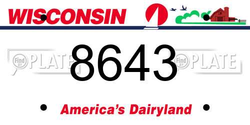 8643 Wisconsin License Plate