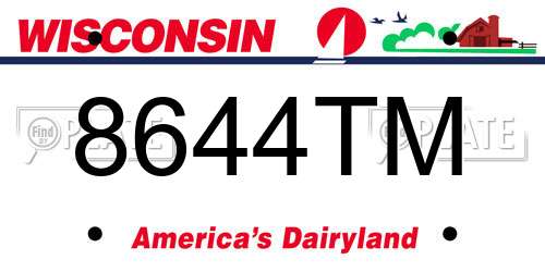 8644TM Wisconsin License Plate