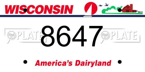 8647 Wisconsin License Plate