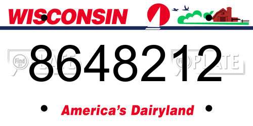 8648212 Wisconsin License Plate