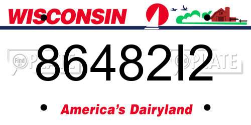 86482I2 Wisconsin License Plate