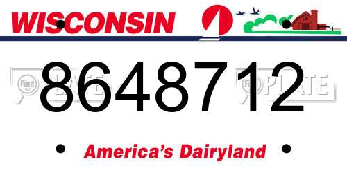 8648712 Wisconsin License Plate