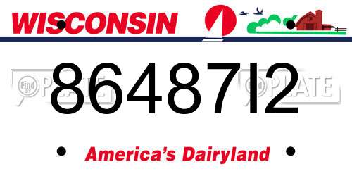 86487I2 Wisconsin License Plate