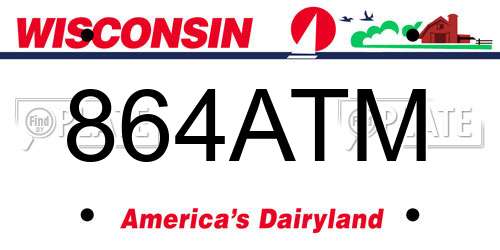 864ATM Wisconsin License Plate