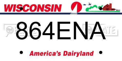 864ENA Wisconsin License Plate