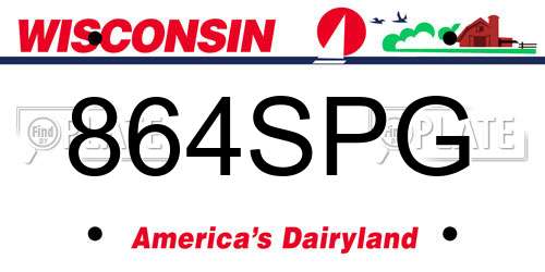 864SPG Wisconsin License Plate