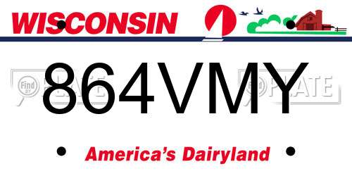864VMY Wisconsin License Plate