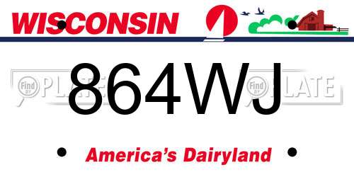 864WJ Wisconsin License Plate
