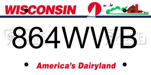 864WWB Wisconsin License Plate
