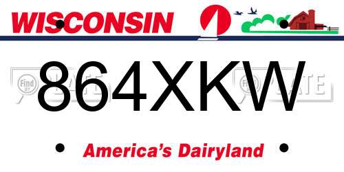 864XKW Wisconsin License Plate