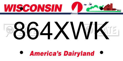 864XWK Wisconsin License Plate