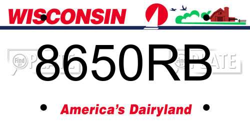8650RB Wisconsin License Plate
