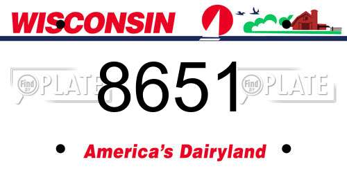 8651 Wisconsin License Plate