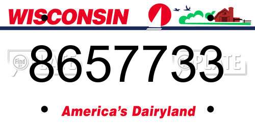 8657733 Wisconsin License Plate