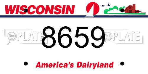 8659 Wisconsin License Plate