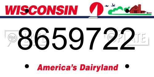 8659722 Wisconsin License Plate
