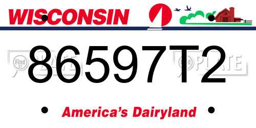86597T2 Wisconsin License Plate