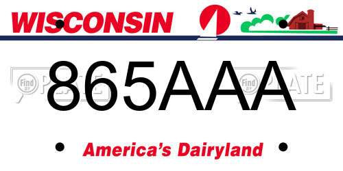 865AAA Wisconsin License Plate