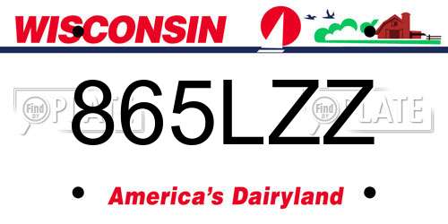 865LZZ Wisconsin License Plate