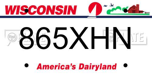 865XHN Wisconsin License Plate