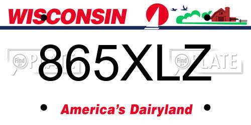 865XLZ Wisconsin License Plate