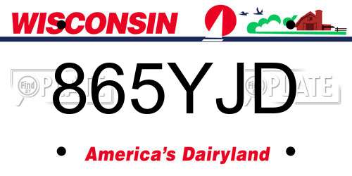 865YJD Wisconsin License Plate