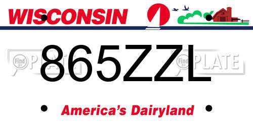 865ZZL Wisconsin License Plate