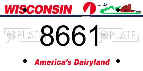 8661 Wisconsin License Plate
